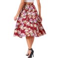 thumbnail image 3 of INSPIRE CHIC Women's Floral Tropical Boho Midi Wrap Skirt M Deep Red, 3 of 6