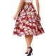 thumbnail image 3 of Falda midi envolvente bohemia floral tropical para mujer Inspire Chic M rojo profundo, 3 of 6