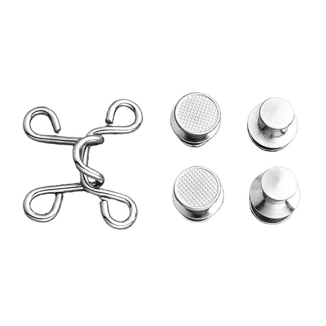 Nail-Free Button Adjustable Waist Extender Set Replacement Buckle Sliver