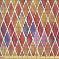 thumbnail image 2 of Ambesonne Abstract Fabric by the Yard Microfiber, Diamond Shapes Mosaic, 5 Yards, Orange Purple Pink, 2 of 2