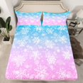 thumbnail image 2 of Homewish Kawaii Winter Snowflake Twin Sheet Sets, Christmas Snow Twin Fitted Sheet, Teens Kids Boys Girls Flat Sheet, Breathable Home Decor, 3-Piece, 2 of 7