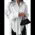 thumbnail image 2 of Camisas de Botones Extragrandes para Mujer, Blusas de Larga con Aberturas, Corte Alto y Bajo M, 2 of 8