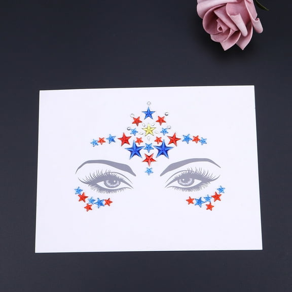HAMPPLIES Rhinestone Forehead Body Glitter Sticker for Kids DIY Crafts Face Gems 16.50x12.50x0.20cm 1Set