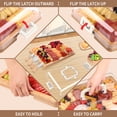 thumbnail image 2 of Tabla de charcutería CAWIU con tapa y asa, juego de queso de bambú, 2 of 6