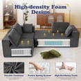 thumbnail image 3 of JONPONY 109”Cloud Sectional Couch, Boneless Modular Sofa with L-Shape Chaise, Deep Seat Corduroy Couch, No Assembly Required, Modern Upholstered Sectional for Living Room Apartment Bedroom,Grey, 3 of 11