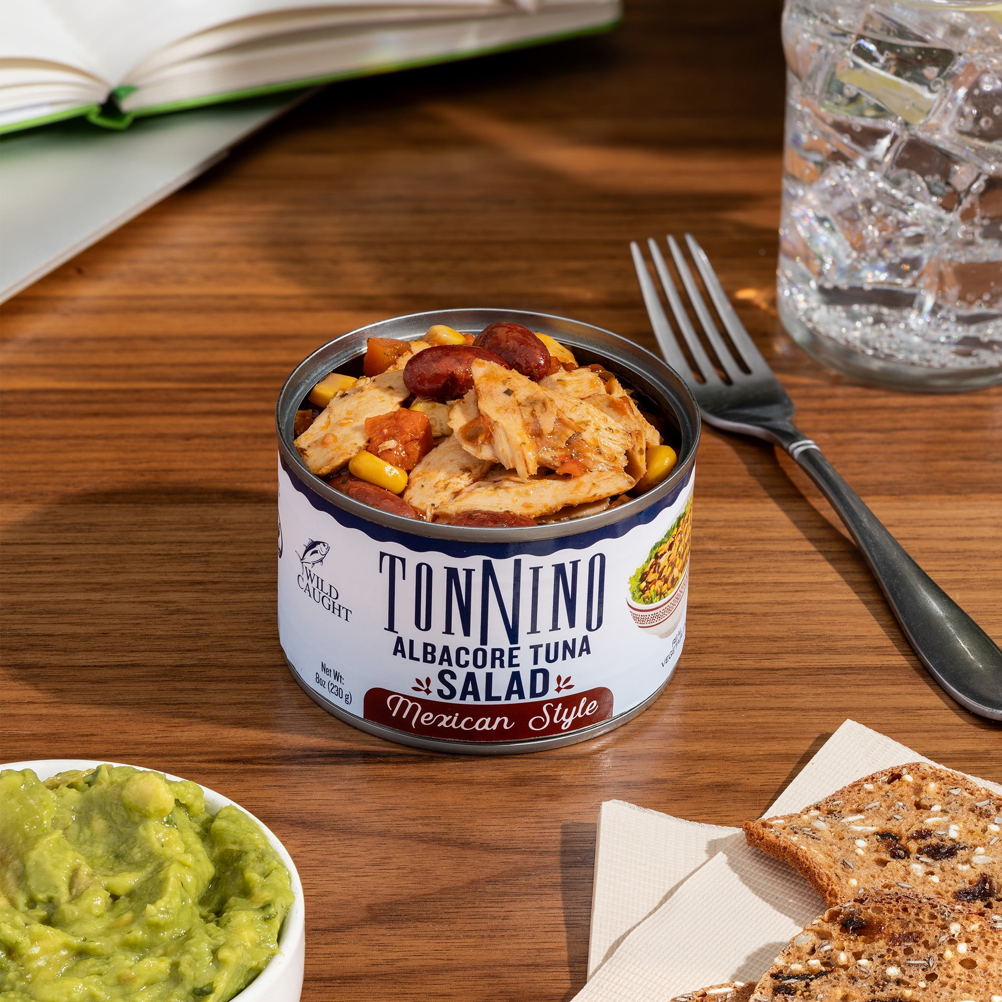 Tonnino Premium Albacore Tuna Salad Mexican Style with Beans, Peppers, and Sweet Corn, 8oz can, Gluten free