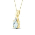 thumbnail image 2 of 0.22 Carat Aquamarine Gemstone and Accent White Diamond Pendant, 2 of 4