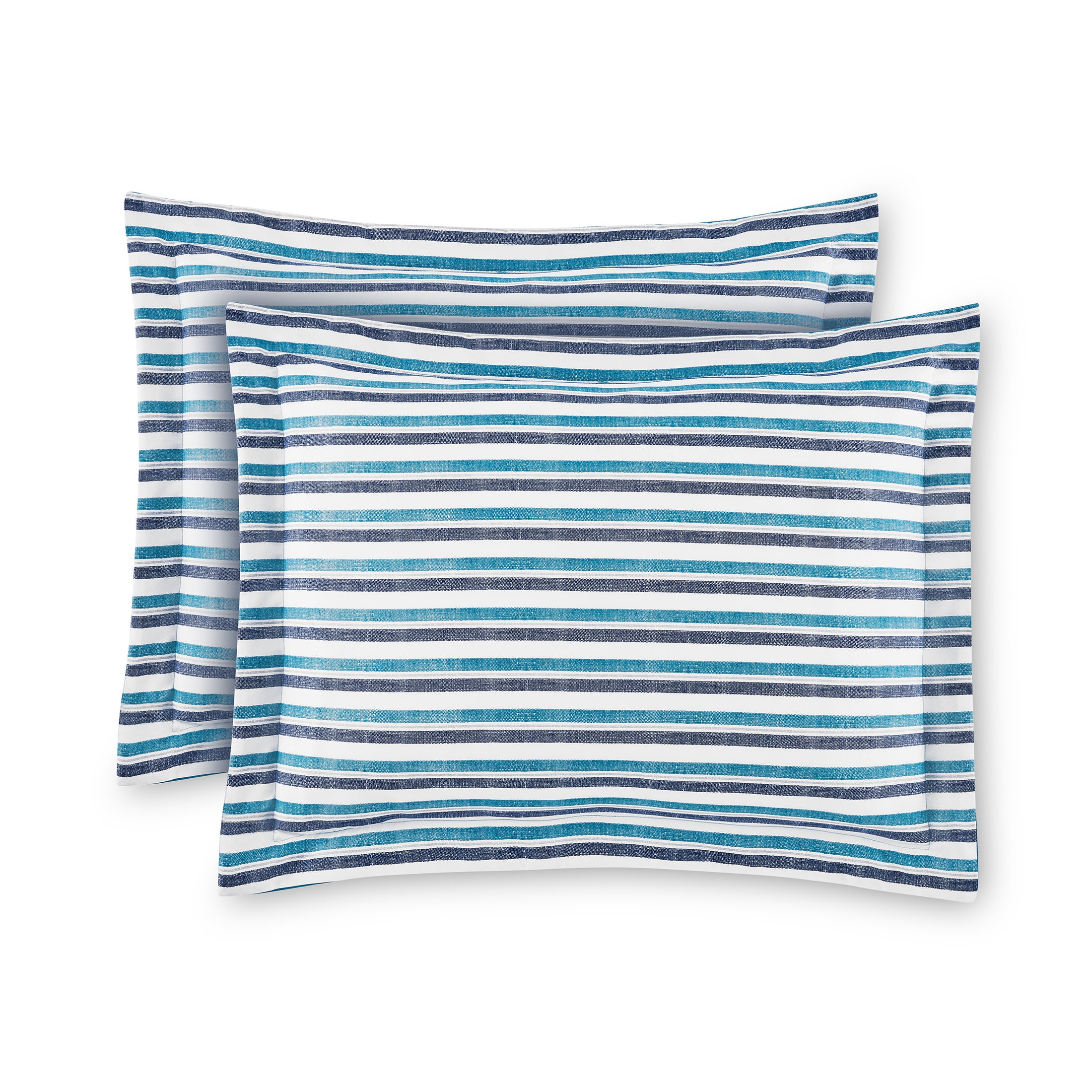 Mainstays All in One Reversible Comforter and Sheet Set- 7 Piece, King, Blue Pinstripe