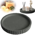 thumbnail image 2 of Circular Ribbed Catchall Tray, 4.9×0.7 inch Round Decorative Tray, Kitchen Island Tray, Coffee Table Tray, Small Decor Tray for Candle, Perfume, Kitchen Island Counter & Table Centerpiece, Grey, 2 of 7