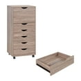 thumbnail image 6 of Drawer Dresser Storage Cabinet for Makeup Dresser Tall Chest of Drawers, Drawer Chest Makeup Cabinet for Bedroom by Naomi Home-Color:Vintage Oak,Size:6 Drawer, 6 of 14