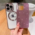thumbnail image 2 of Compatible With iPhone 12 pro Magnetic Glitter Case-6.1 Inch, Luxury Love Heart Pattern Plating Clear Case, Compatible with MagSafe for Women Girls Shockproof Back Cover-Pink, 2 of 11