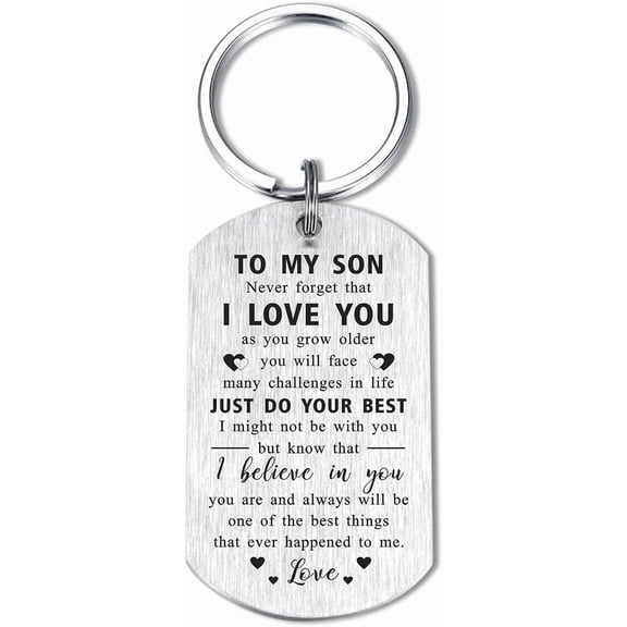 Son Keychain, I love You Son Gifts, Birthday Gifts for Sons from Mom, Graduation Keepsake, Christmas Gift for Sons