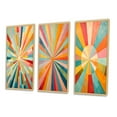 thumbnail image 3 of Designart "Colorful Mid Century Optical Charm III" Abstract Framed Wall Art Set Of 3 - Multi-Color Midcentury Frame Gallery Set For Office Decor, 3 of 7