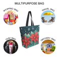 thumbnail image 7 of FORMRS Womens Canvas Tote Bag with Zipper Inner Pocket Shoulder Handbag, Christmas Poinsettia, 7 of 7
