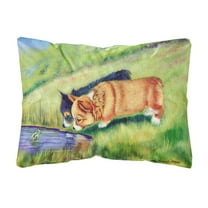Carolines Treasures 7292PW1216 Corgi Canvas Fabric Decorative Pillow, 12H x16W, multicolor