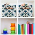 thumbnail image 6 of Yayeee Canvas Storage Basket with Handles for Shelves Fabric Bins Closet Organizer, Green Geometric Pattern, 6 of 8