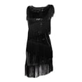 thumbnail image 3 of Vestido de baile latino con lentejuelas y flecos Vestido de fiesta de los años 20 Ropa de baile Negro SM SunniMix Baile Latino Vestido Mujer, 3 of 8