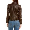 thumbnail image 2 of Luis Leather Real Leather Jacket Women - Cafe Racer Slim Fit Stand Collar Womens Motorcycle Jackets, 2 of 3