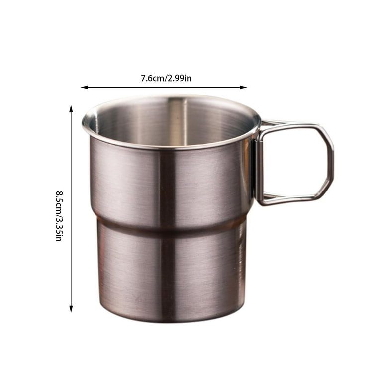 Compact Stainless Steel Cup with Lid and Sleeve 90 oz/280 ml Portable  Folding Travel Mug for Hiking Camping and Outdoor Use