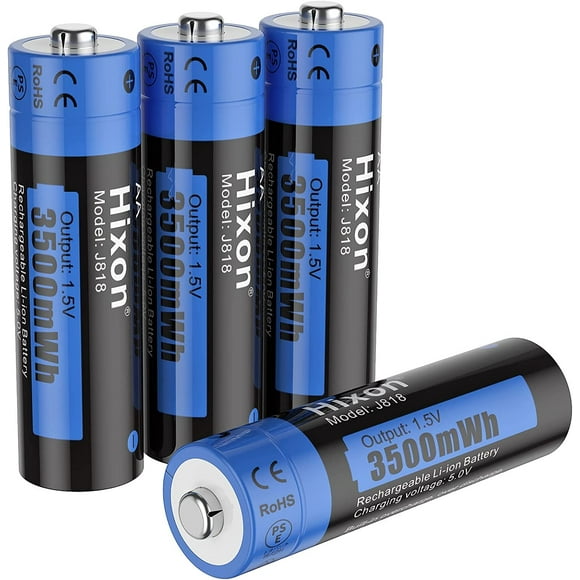 AIR-Rechargeable AA Batteries, 3500mWh(2330mAh) high Capacity AA Battery,1.5V Constant Output,AA Rechargable Batteries,4 Counts Lithium AA Batteries Rechargeable,1600 Cycles,CE/ROHS/PSE Certified