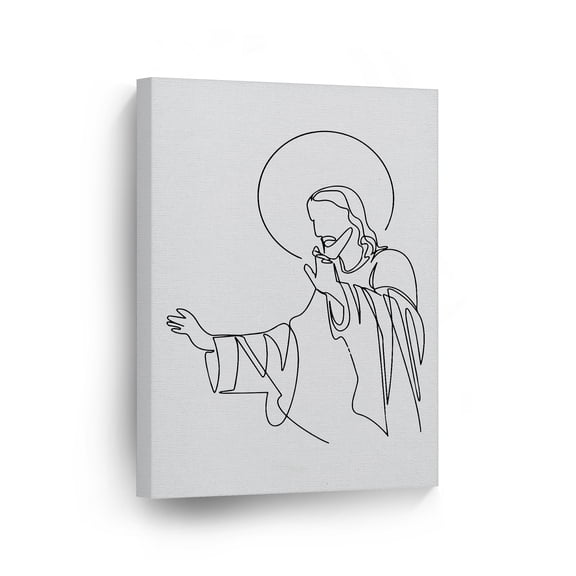 Smile Art Design Printed Abstract Religious Framed Canvas Art Print,8" x 12"