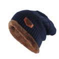 thumbnail image 2 of Sombrero de punto para hombre lana más terciopelo grueso al aire libre cálido jersey sombrero Eccomum Negro M (56-58 cm), 2 of 6