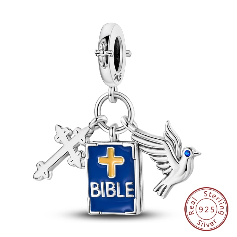 925 Sterling Silver Nossa Senhora Aparecida Dangle Charm with Zircon - Fits DIY Bracelets for Women