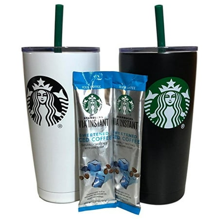 starbucks tumbler gift holiday coffee iced bundle packets sweetened instant via pack walmart christmas