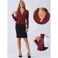 thumbnail image 2 of DARING DIVA Women's Vintage Shawl Collar Ruffle Hem Short Blazer XS Wine Red, 2 of 6
