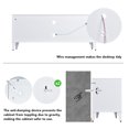 thumbnail image 5 of Veryke Industrial 2 Glass Door Metal TV Stand for TVs up to 55 Inches, White, 5 of 7