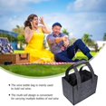 thumbnail image 4 of 6-Bottle Wine Box Water Bottle Holder Wine Storage Bag Bottle Basket Bottle Bag 6 Bottles Father's Day Gifts with Divider Felt Insulated Bottle, 4 of 5