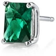 thumbnail image 2 of 1.71 ct Radiant Cut Green Created Emerald Stud Earrings in 14K White Gold, 2 of 4