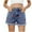 Blue, variant on YYUIJK Women's Stretchy Shorts Mid Rise Frayed Ripped Rolled Hem Denim Jean Shorts Blue XL