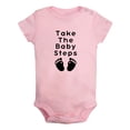 thumbnail image 2 of iDzn Take The Baby Steps Funny Rompers For Babies, Newborn Baby Unisex Bodysuits, Infant Jumpsuits, Toddler 0-24 Months Kids One-Piece Oufits, 2 of 5