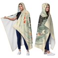 thumbnail image 2 of Vintage Black Cat Wearable Blanket Hoodies for Women Men Adults Cat Lovers Soft Lightweight Koi Cat Hooded Blankets for Couch Camping Decor Birthday Gifts 50×60 Inch, 2 of 5