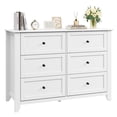 thumbnail image 3 of Spacious 6 Drawer Dresser for Bedroom - Modern Wooden Storage Cabinet with Deep Drawers & Metal Knobs - Wide Organizer for Closet, Nursery, Living Room, Entryway - White, 3 of 6