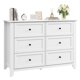 thumbnail image 3 of Spacious 6 Drawer Dresser for Bedroom - Modern Wooden Storage Cabinet with Deep Drawers & Metal Knobs - Wide Organizer for Closet, Nursery, Living Room, Entryway - White, 3 of 6