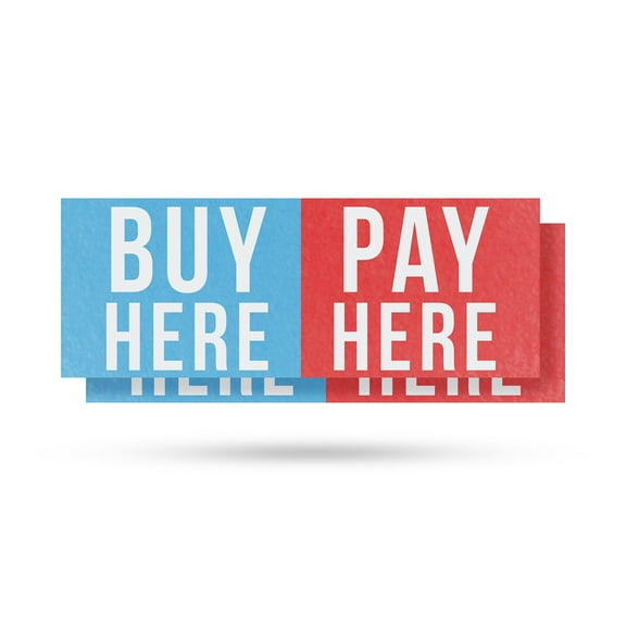 Buy Here Pay Here Vinyl Decal 2 Pack of 24 Inch x 9 Inch Weatherproof Heavy-Duty Adhesive Backing | Car Dealership Financing, No Credit Needed, Easy Approval | Made in USA