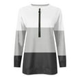 thumbnail image 4 of BLVB Women's Casual Color Block Sweatshirts Long Sleeve Half Zipper Loose Lightweight Pullover Tops Fall Clothes, 4 of 5
