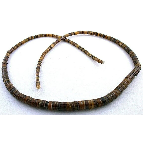 3mm To 6.5mm Graduated Black Brown Shell Heishi 16 Inch Bead Strand HBS16