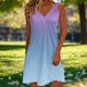 thumbnail image 4 of Vestido Largo de Manga Larga para las Mujeres Cuello en V Plisado Impresión sin Posicionamiento con Tela Elástica, Vestido Casual de Cintura Elástica para Uso Diario Y de Playa, 4 of 6
