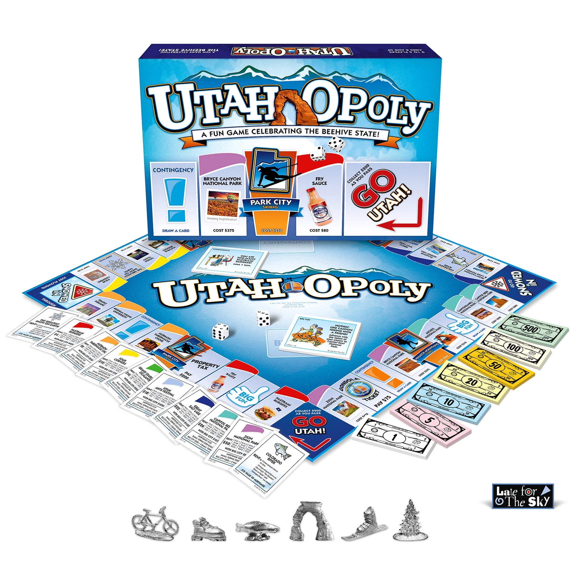 Late For The Sky: Utah-Opoly - State Themed Family Board Game, Opoly-Style Game Night, Traditional Play Or 1 Hr Version, Ages 8+, 2-6 Players
