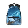 thumbnail image 2 of Goofa Mountain Cottage In Snow Print Casual Backpack for Women Men,Waterproof High School Bookbag,Lightweight Travel Daypack,Classic College Backpack,Laptob Backpack, 2 of 6