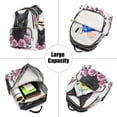 thumbnail image 5 of WOBOGO Black Cat with Pink Roses Butterfly Backpack Durable Lightweight Shoulder Bag Built-in Laptop Sleeve and Multiple Utility Compartments, 5 of 7