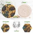 thumbnail image 4 of WOBOGO Sunflower Graffiti Art Coil Coasters Set of 6 Minimalist Cotton Woven 3.94 inch Non-Slip Insulated and Absorbent Home Accessories., 4 of 7