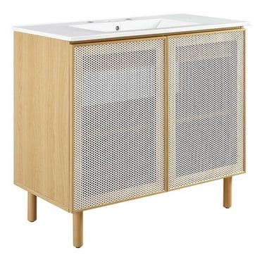 Modway Calla 36" Perforated Metal Bathroom Vanity