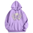 thumbnail image 3 of Glisme Men's Halloween Hoodies Simple Skull Print Long Sleeve Autumn Daily Tops Men Comfortable Sweatshirts Size XL, 3 of 6