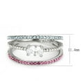 thumbnail image 2 of High polished (no plating) Stainless Steel Ring with AAA Grade CZ in Multi Color for Women Multi Color Stone Color Style DA386 Size 8, 2 of 5