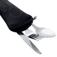 thumbnail image 3 of 3Pcs Black Stainless Steel Camping Cutlery Set, Portable Travel Utensils with Case (Fork/Spoon/Knife) - Eco Reusable, 3 of 3