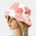 thumbnail image 4 of Kiplyki Women's Autumn And Winter Fashion Cow Print Basin Hat Plush Fisherman Hat Warm Hat, 4 of 6